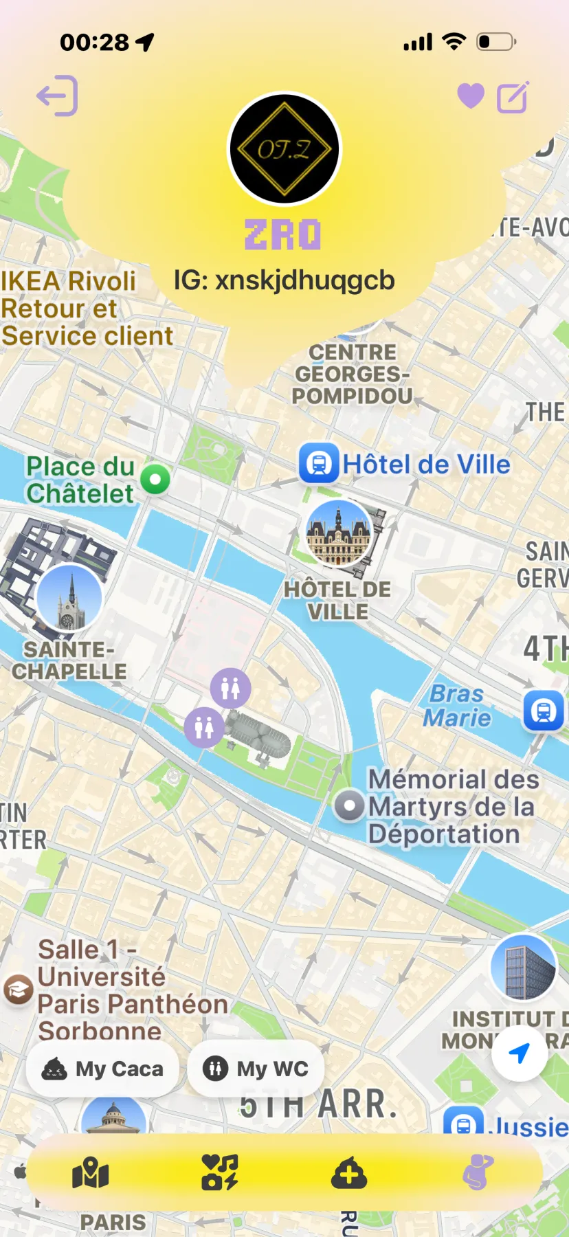 Personal cacaou map
