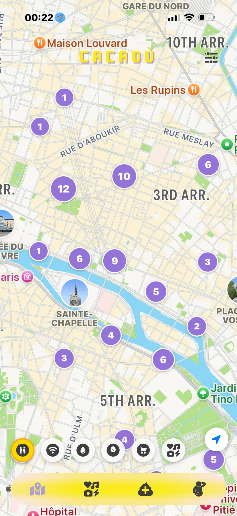 Map of public toilets